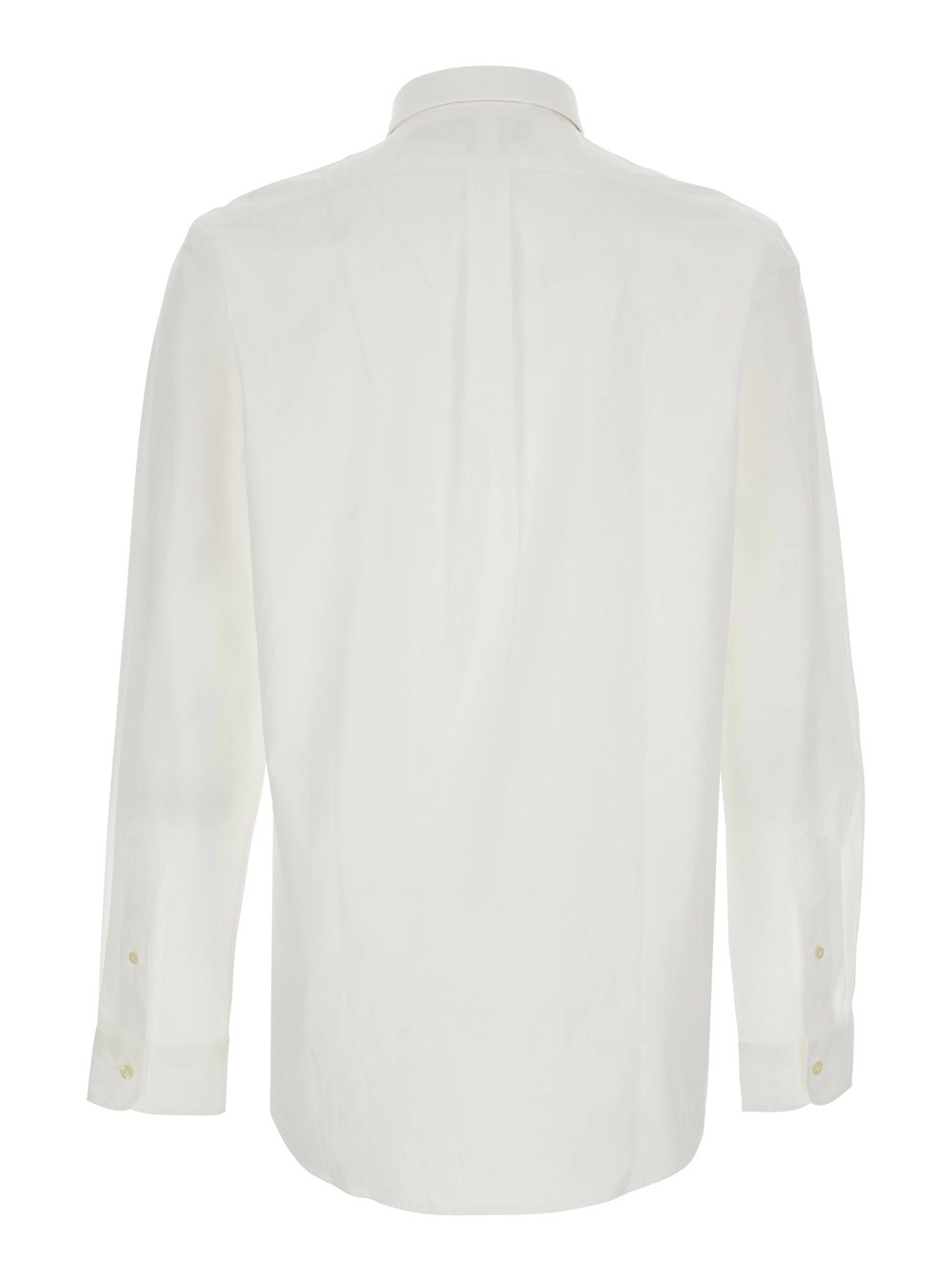 Polo Ralph Lauren Camicia 'Slim Fit' con colletto button-down e ricamo Cavallino sul Fronte in cotone stretch bianca uomo, view 2
