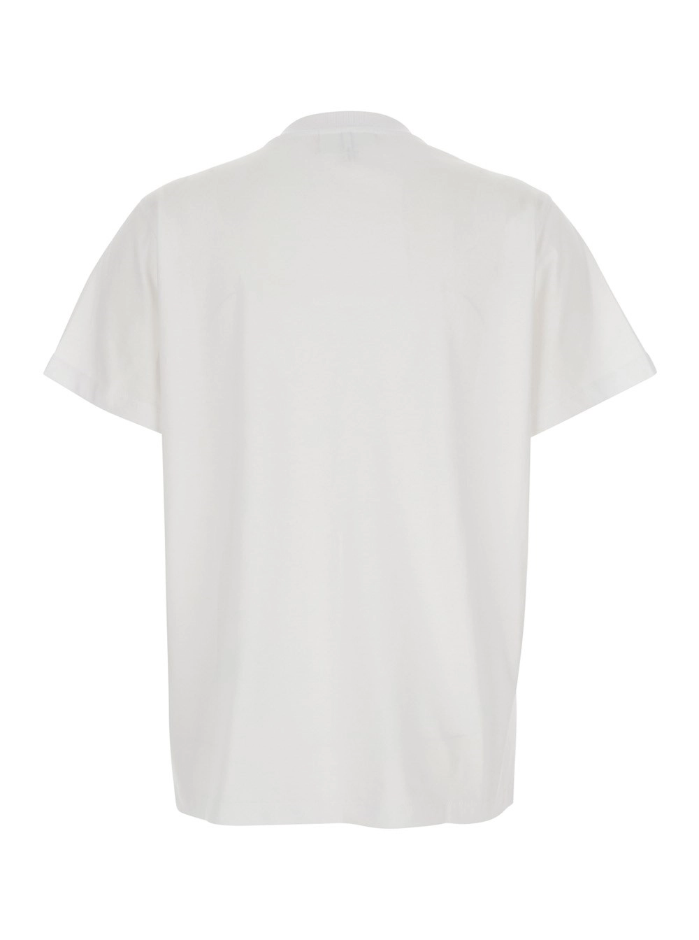 Ganni T-shirt girocollo con maxi stampa logo lettering e ciliegie sul fronte in cotone bianca donna, view 2