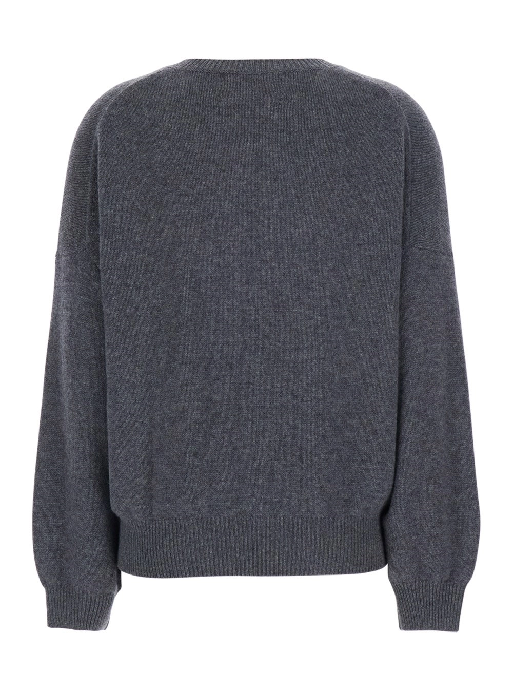 Lisa yang Maglione 'Veira' con spalle scese e rifiniture a coste in cashmere grigio donna, view 2