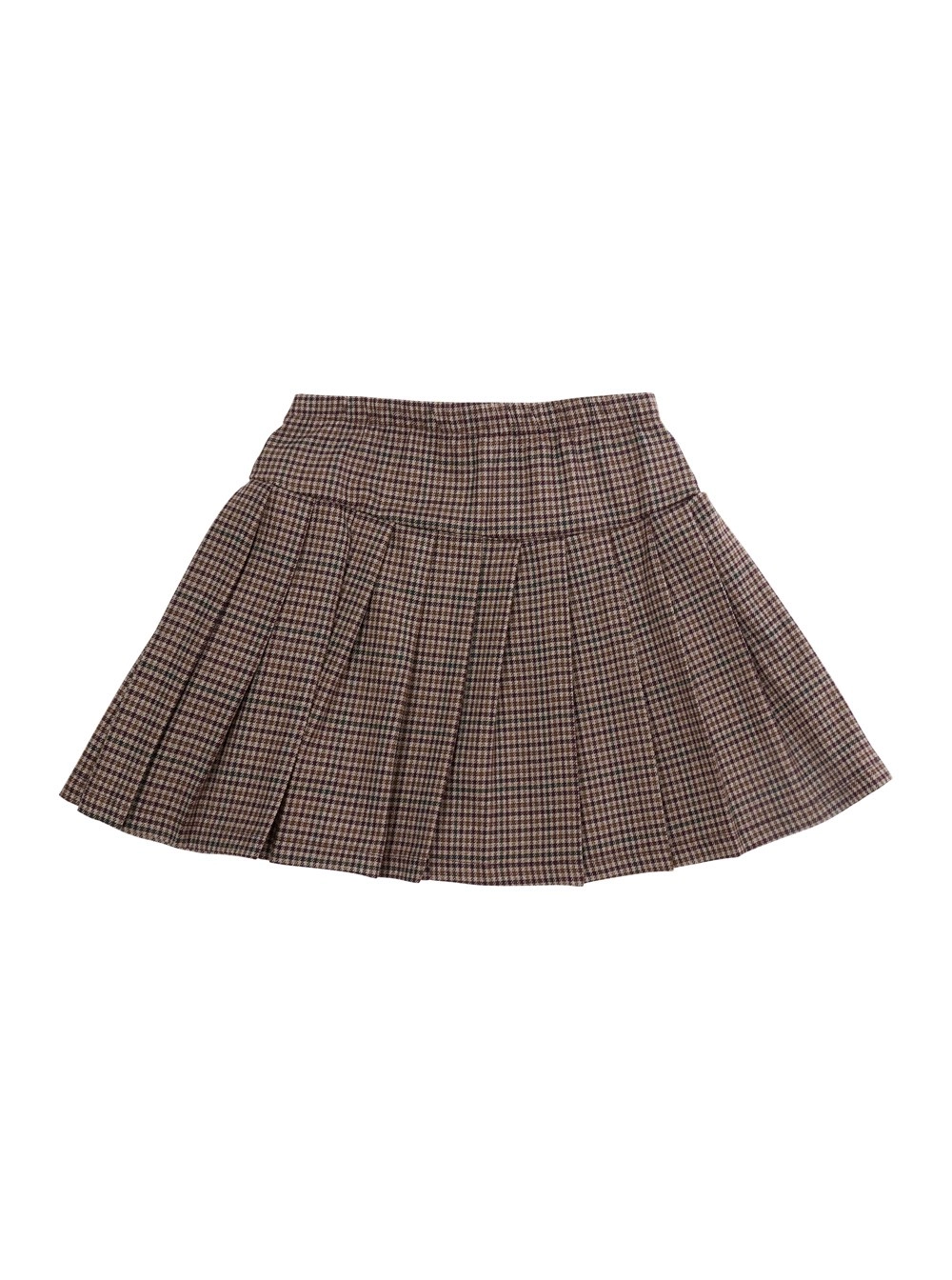 Nanan kids KILT IN PIED DE POULE con tessuto in poliestere e viscosa marrone bambina, view 2