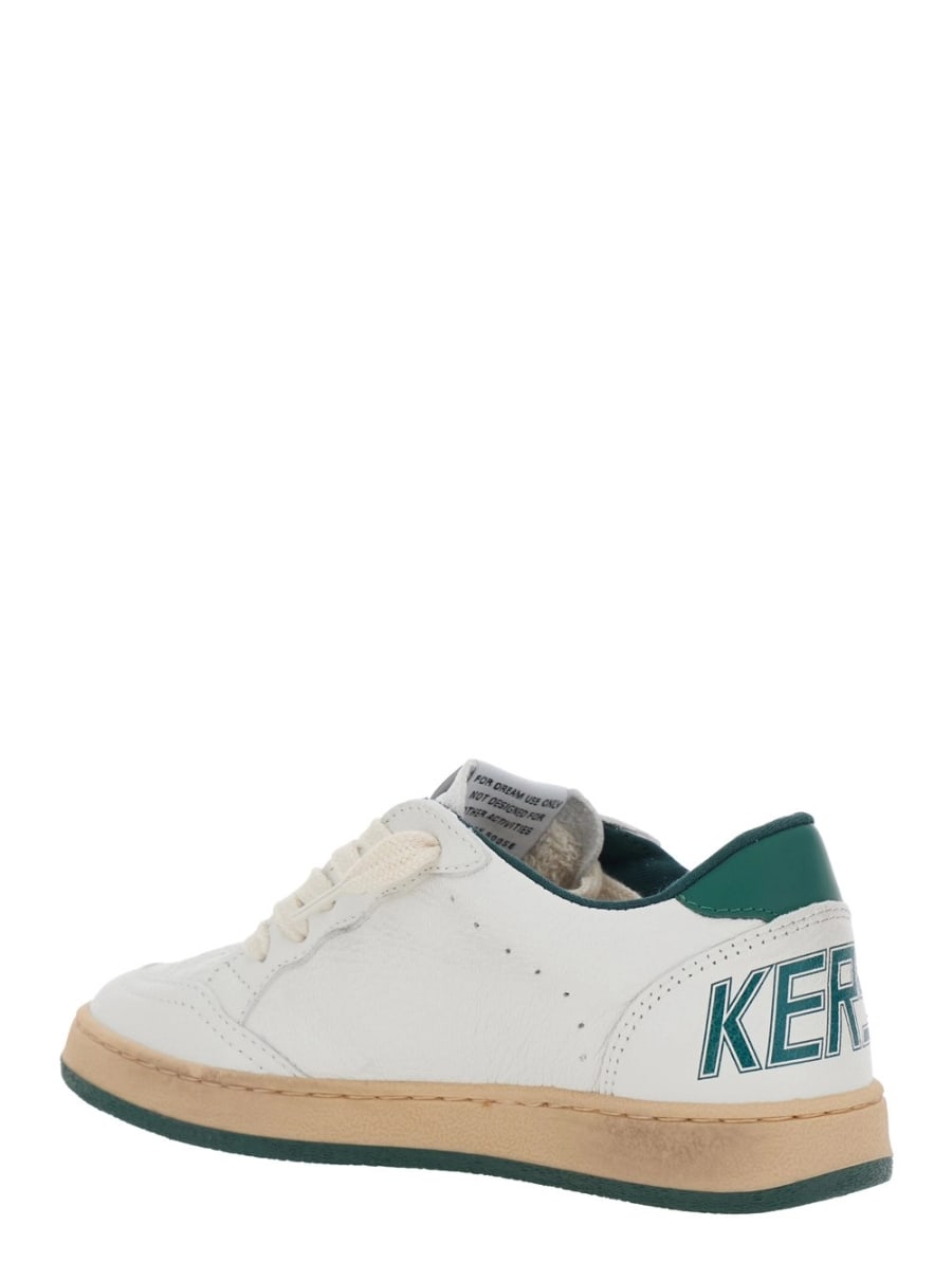 Golden goose kids Sneaker 'Ballstar' Low Top con Patch Stella sul Lato e Maxi Lettering sul Retro in Pelle Bianche Bambino, view 3
