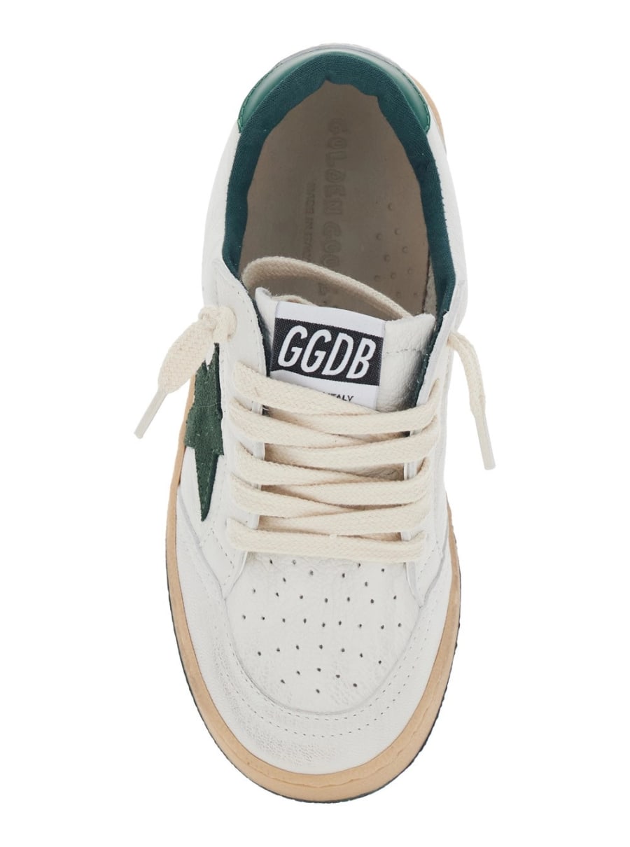 Golden goose kids Sneaker 'Ballstar' Low Top con Patch Stella sul Lato e Maxi Lettering sul Retro in Pelle Bianche Bambino, view 4