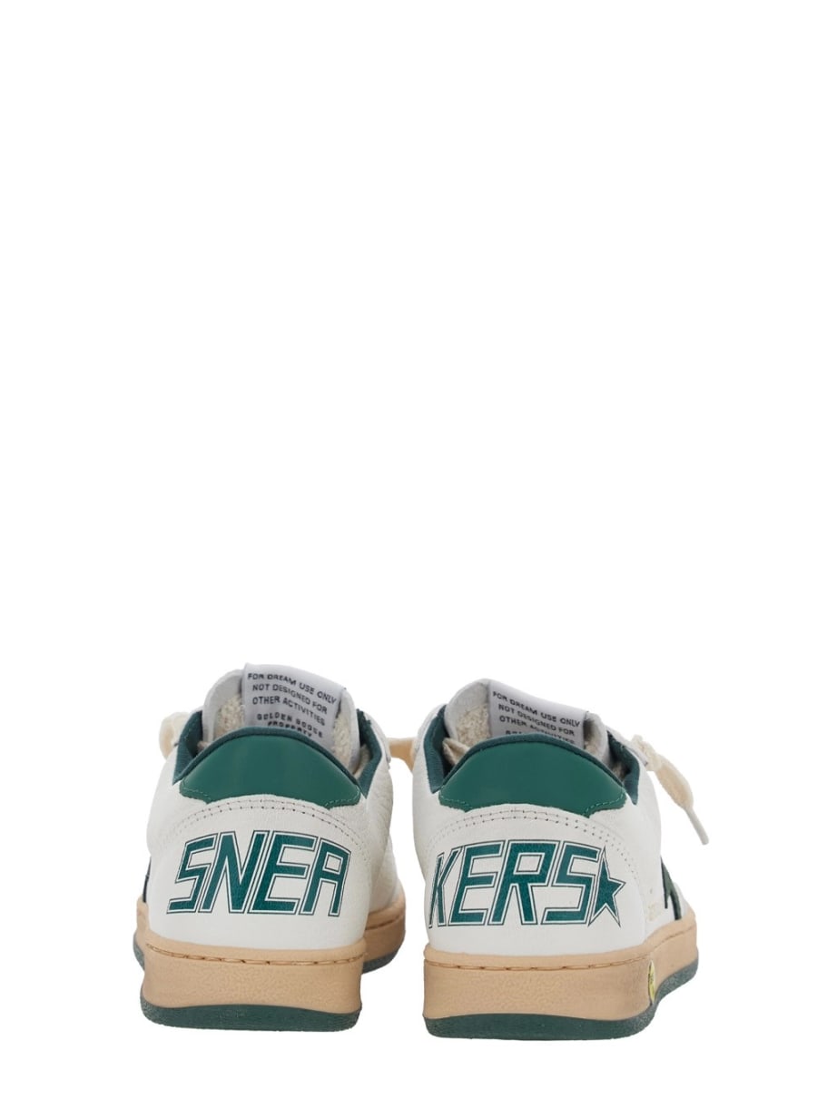 Golden goose kids Sneaker 'Ballstar' Low Top con Patch Stella sul Lato e Maxi Lettering sul Retro in Pelle Bianche Bambino, view 5