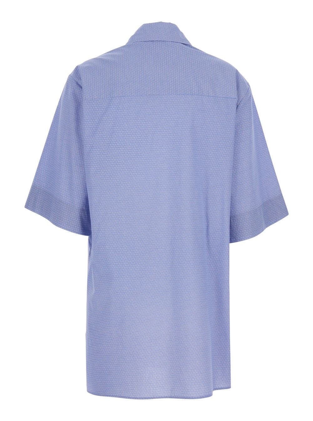 Merci Camicia lunga con colletto classico e stampa all-over in cotone azzurra donna, view 2
