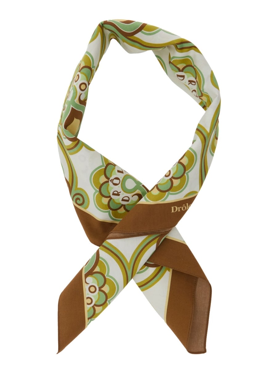 Drôle de monsieur Foulard 'Tapisserie Florale' con Stampa Floreale in Cotone Verde Uomo, view 2