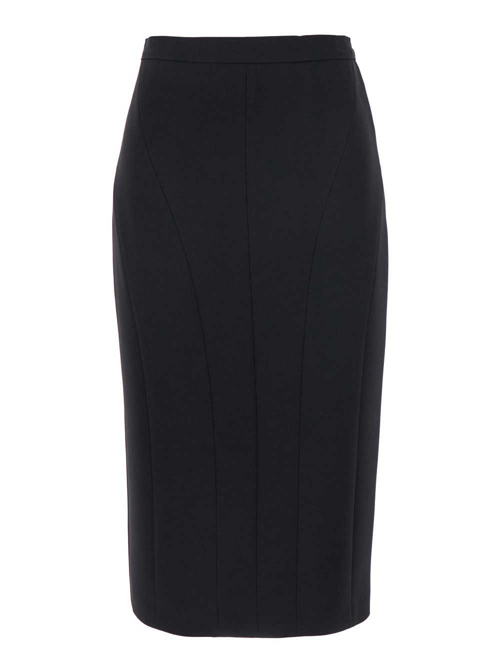 Max Mara Studio Gonna 'Alcool' con Chiusura con Zip sul Retro e Singolo Spacco sul Retro in Misto Cotone Nera Donna