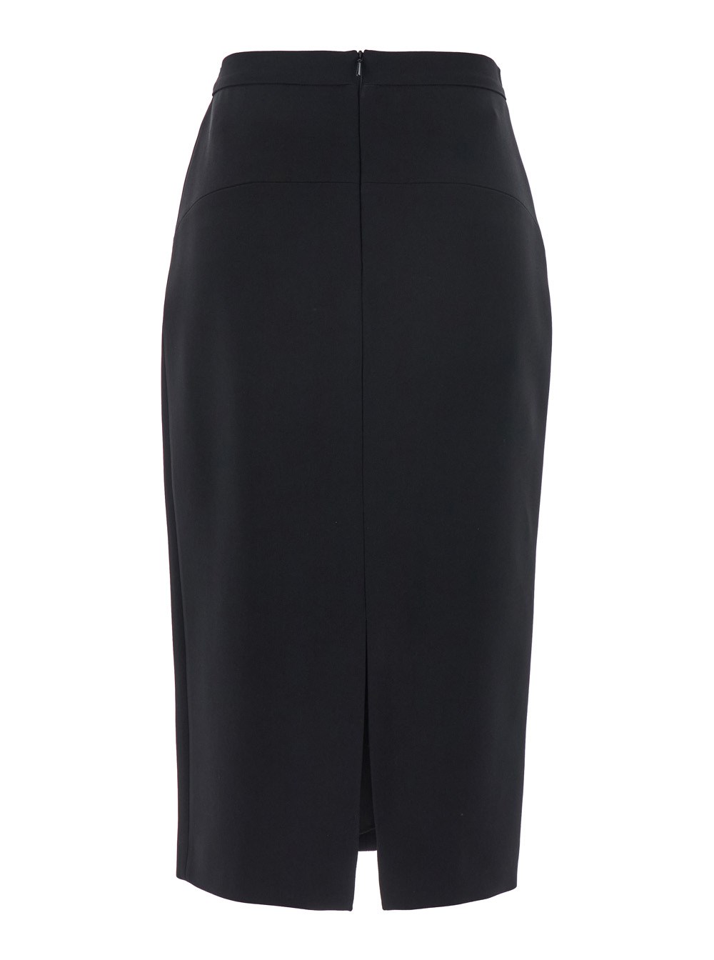 Max Mara Studio Gonna 'Alcool' con Chiusura con Zip sul Retro e Singolo Spacco sul Retro in Misto Cotone Nera Donna, view 2