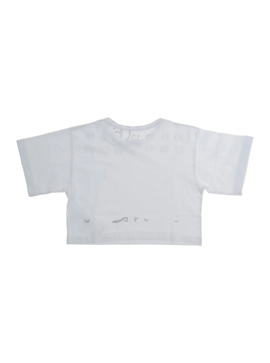 Mm6 maison margiela kids T-Shirt Girocollo con Logo Numerico sul Fronte in Cotone Bianca Bambino, view 2