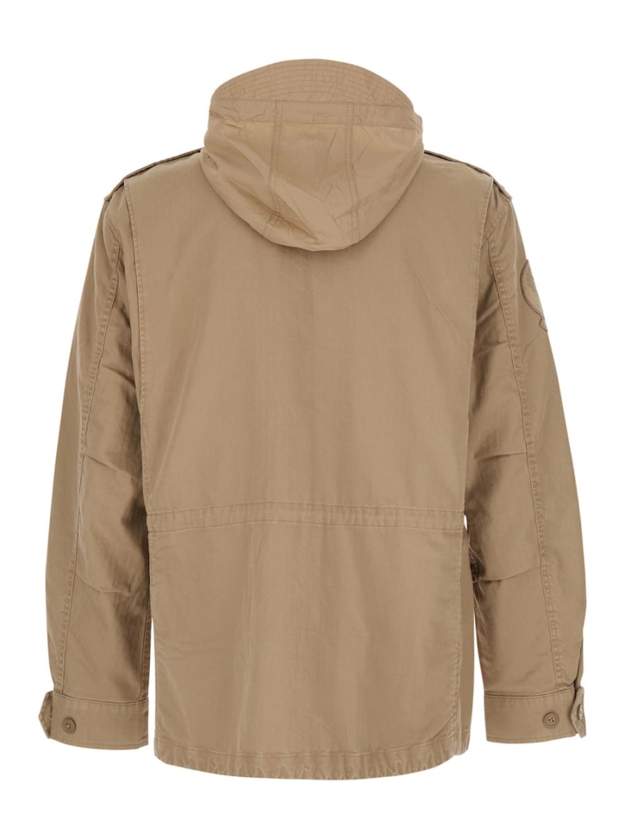 Polo Ralph Lauren Giubbotto con cappuccio removibile e quattro tasche con patta sul fronte in cotone marrone uomo, view 2