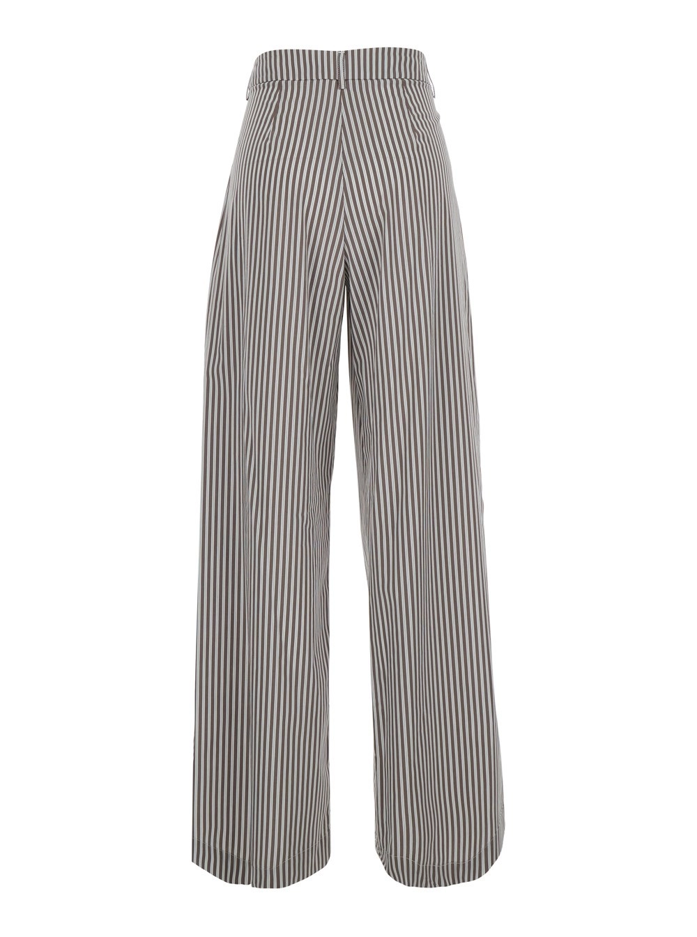 Leplain Pantaloni con motivo arighe all-over in Tessuto Marroni donna, view 2