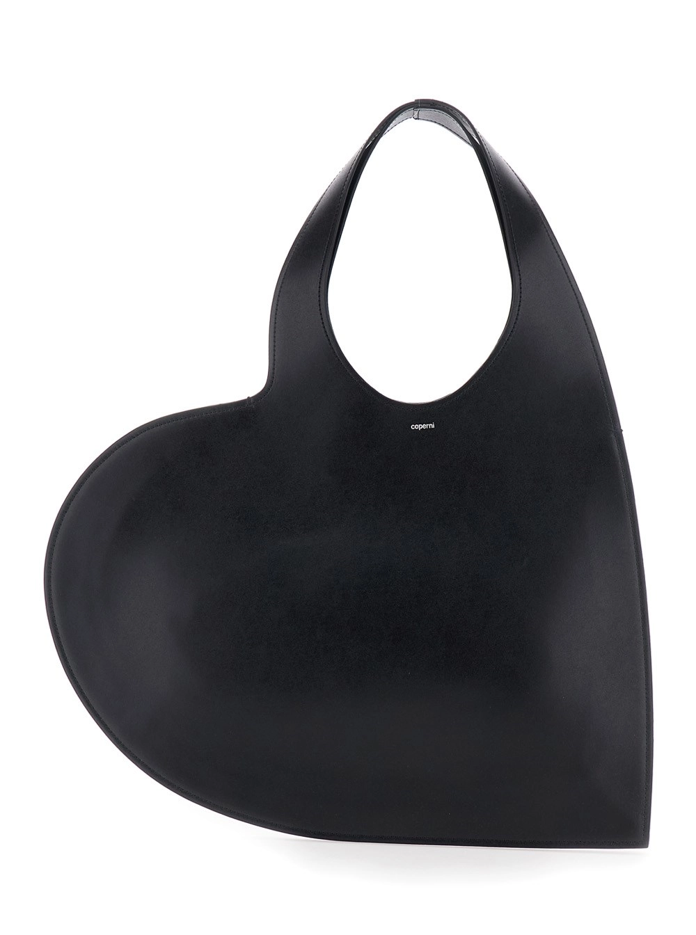Coperni Borsa a Spalla 'Double Heart' con Manico Cut-Out e Silhouette a Cuore in Pelle Scamosciata Nera Donna
