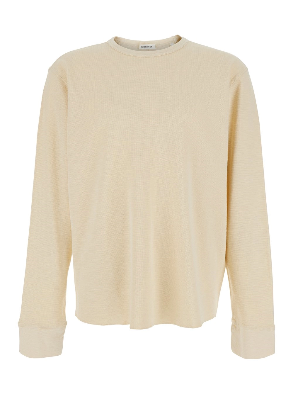Sunflower T-Shirt girocollo a maniche lunghe in cotone beige uomo