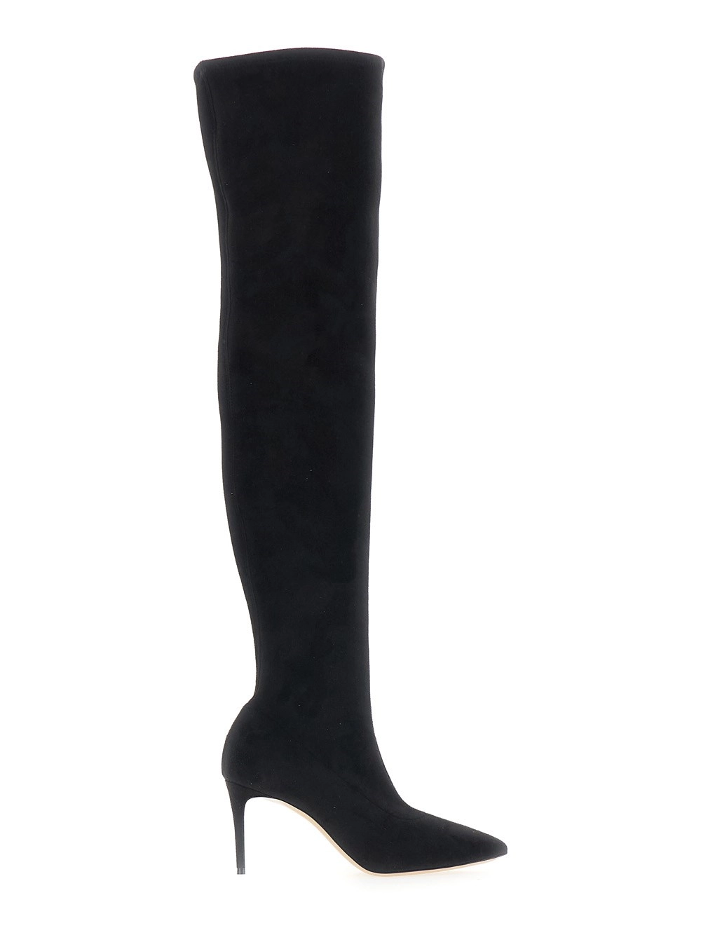 Casadei Stivali alti 'JULIA' con design a punta in eco-suede neri donna