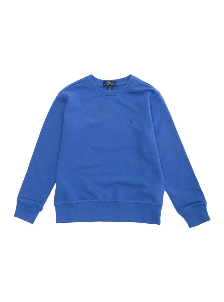 Polo ralph lauren kids Felpa Girocollo con Ricamo Cavallino sul Fronte in Misto Cotone Blu Bambino