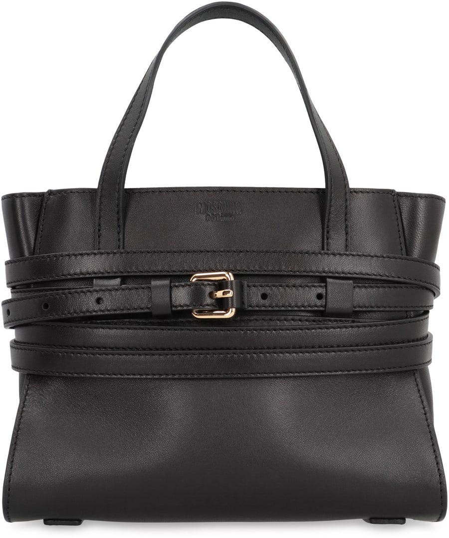Moschino Borsa a mano piccola Moschino Tie Me in pelle