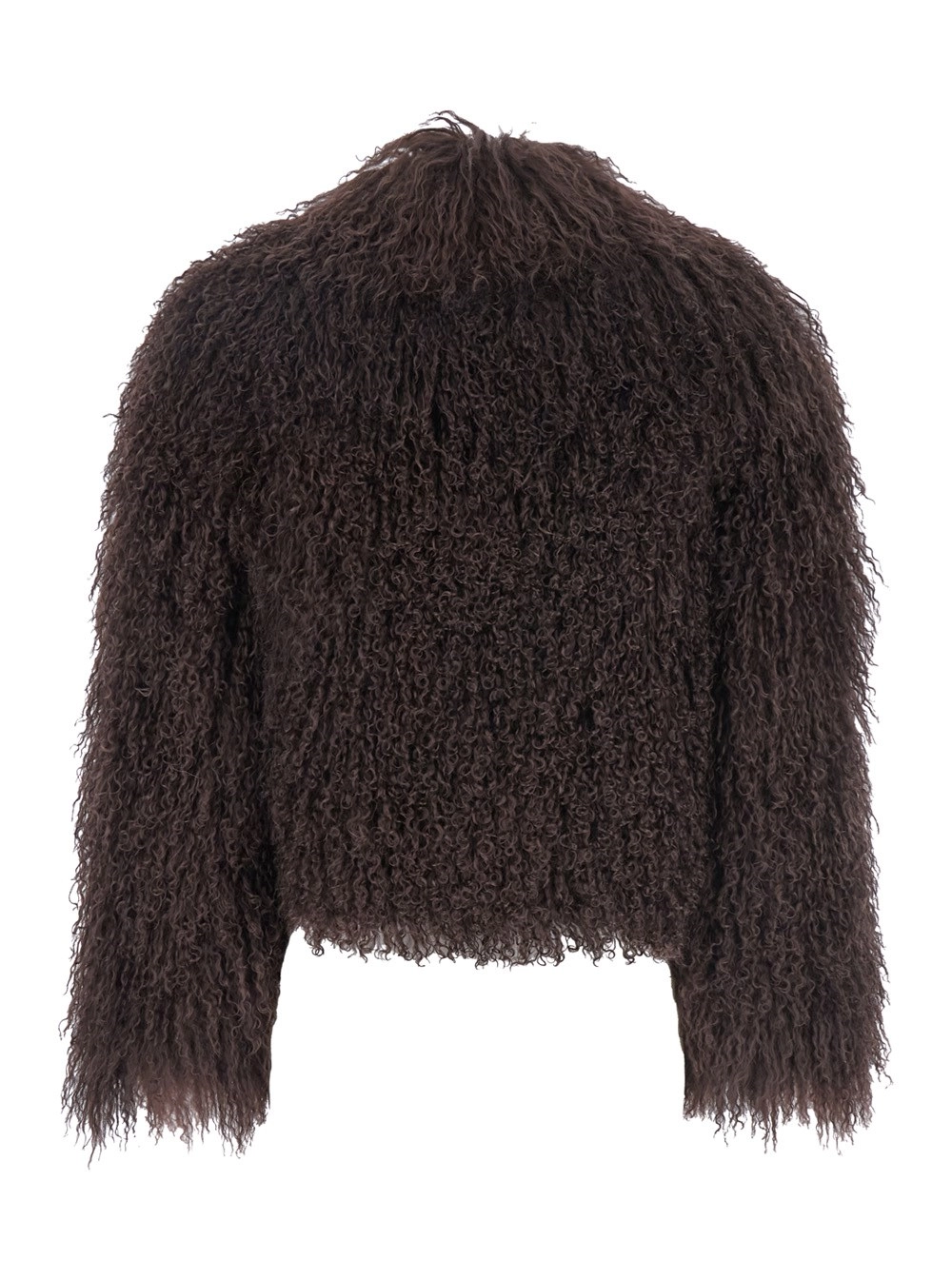 Leplain Giacca corta in pelliccia Tibetana marrone con 100% pelliccia Tibetana per donna, view 2