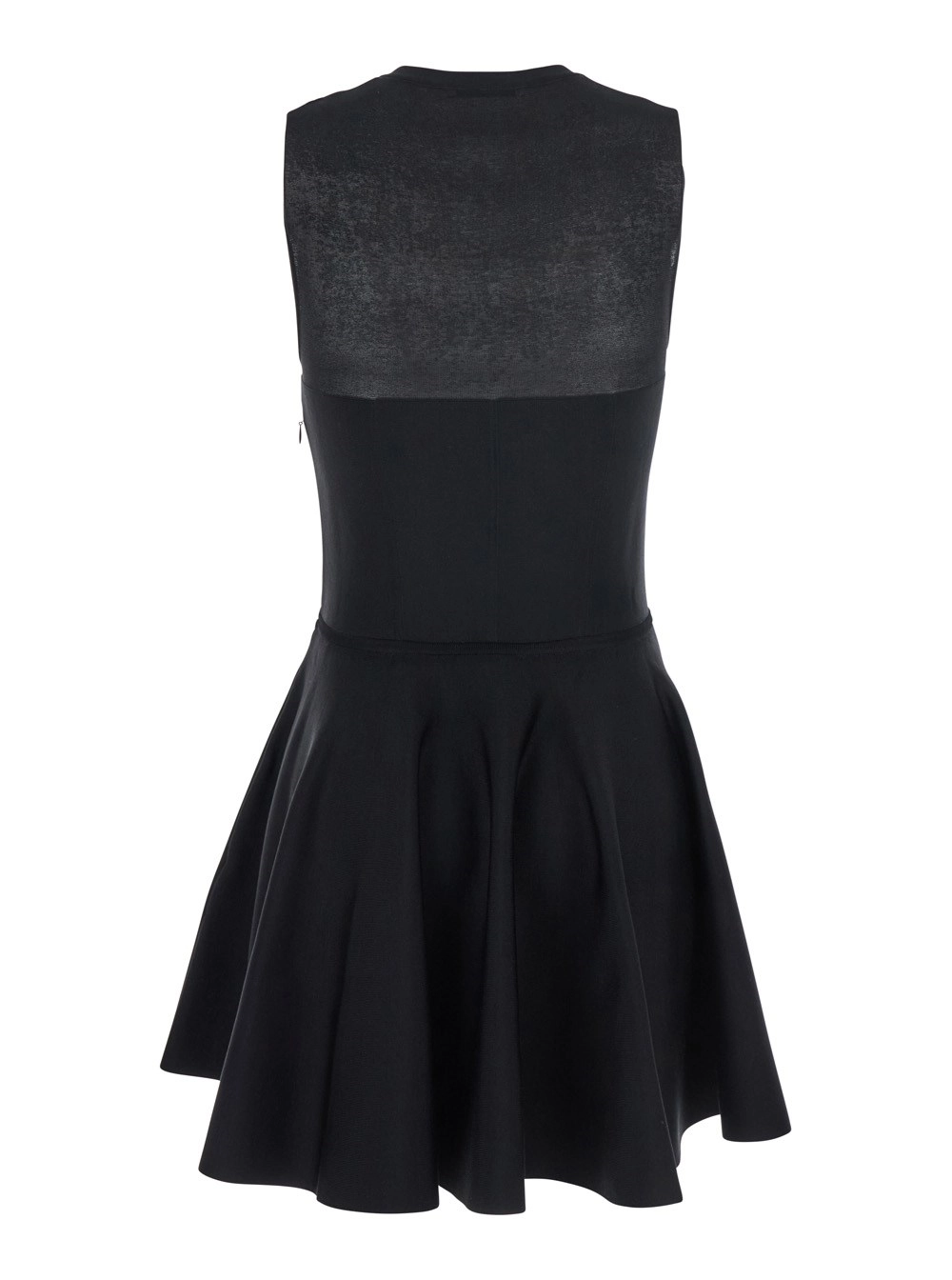 Givenchy Abito Girocollo con Gonna Svasata in Tessuto Nero Donna, view 2