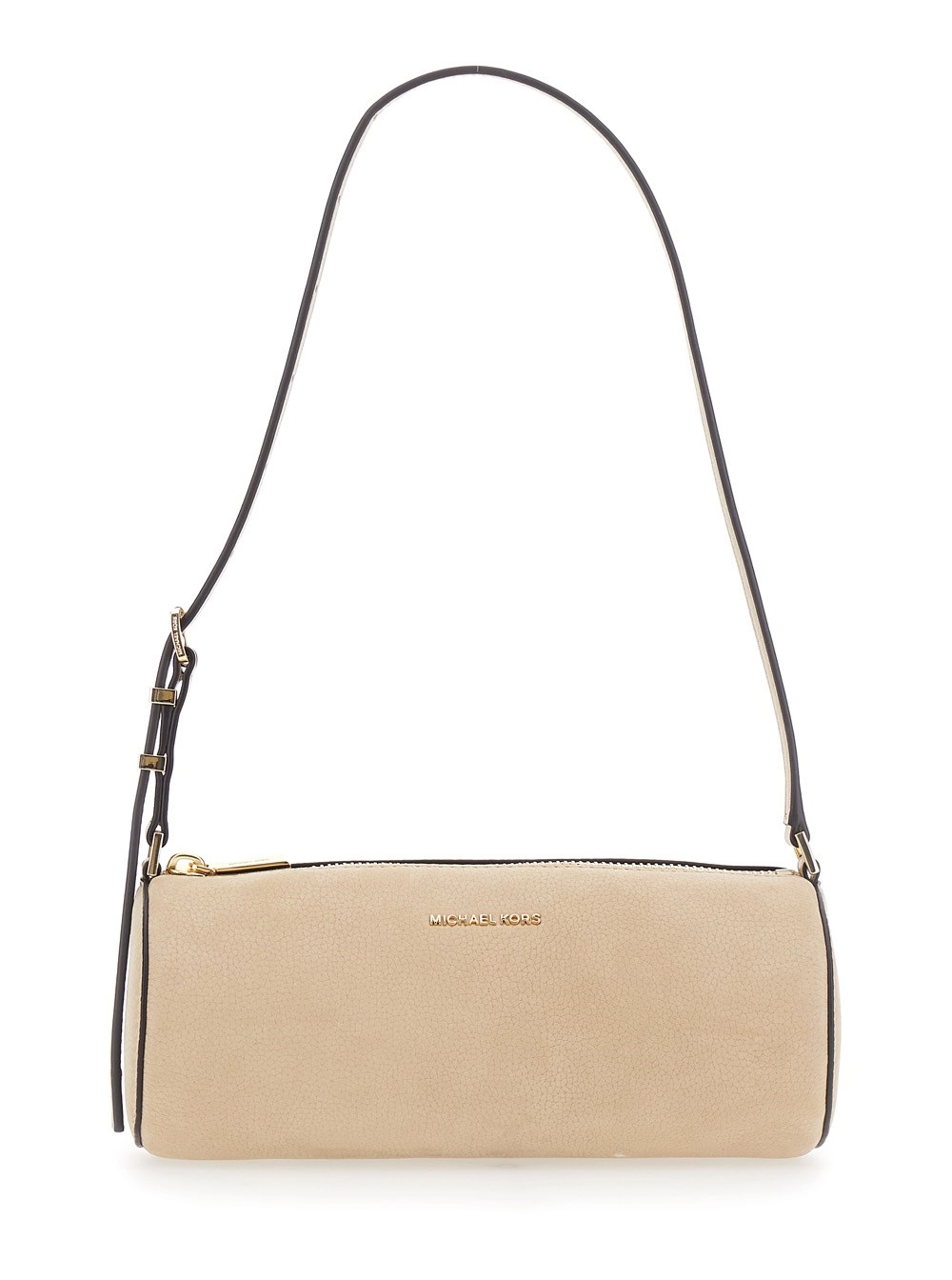Michael michael kors Borsa a Spalla 'Izzy' con Logo Lettering sul Fronte e Tracolla Regolabile in Pelle Beige Donna