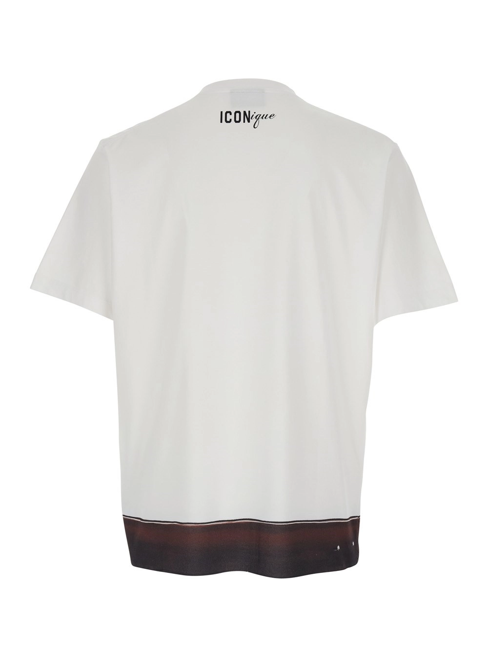 Dsquared2 T-shirt girocollo con stampa sul fronte e retro in Cotone bianca Uomo, view 2