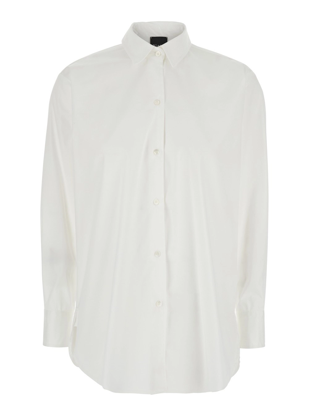 Leplain Camicia con Colletto Classico in Misto Cotone Stretch Bianca Donna
