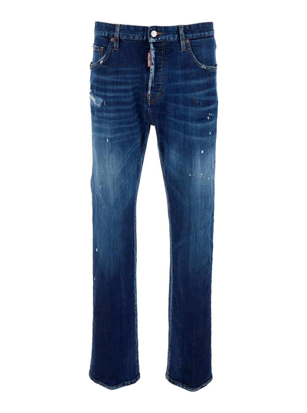 Dsquared2 Jeans '643' con Dettagli Strappati All-Over e Patch Logo sul Retro in Denim Blu Uomo