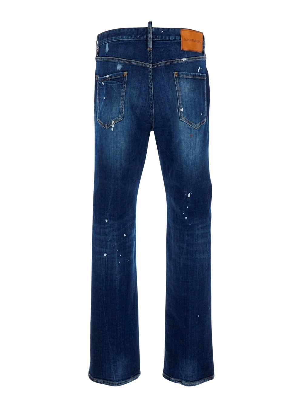 Dsquared2 Jeans '643' con Dettagli Strappati All-Over e Patch Logo sul Retro in Denim Blu Uomo, view 2
