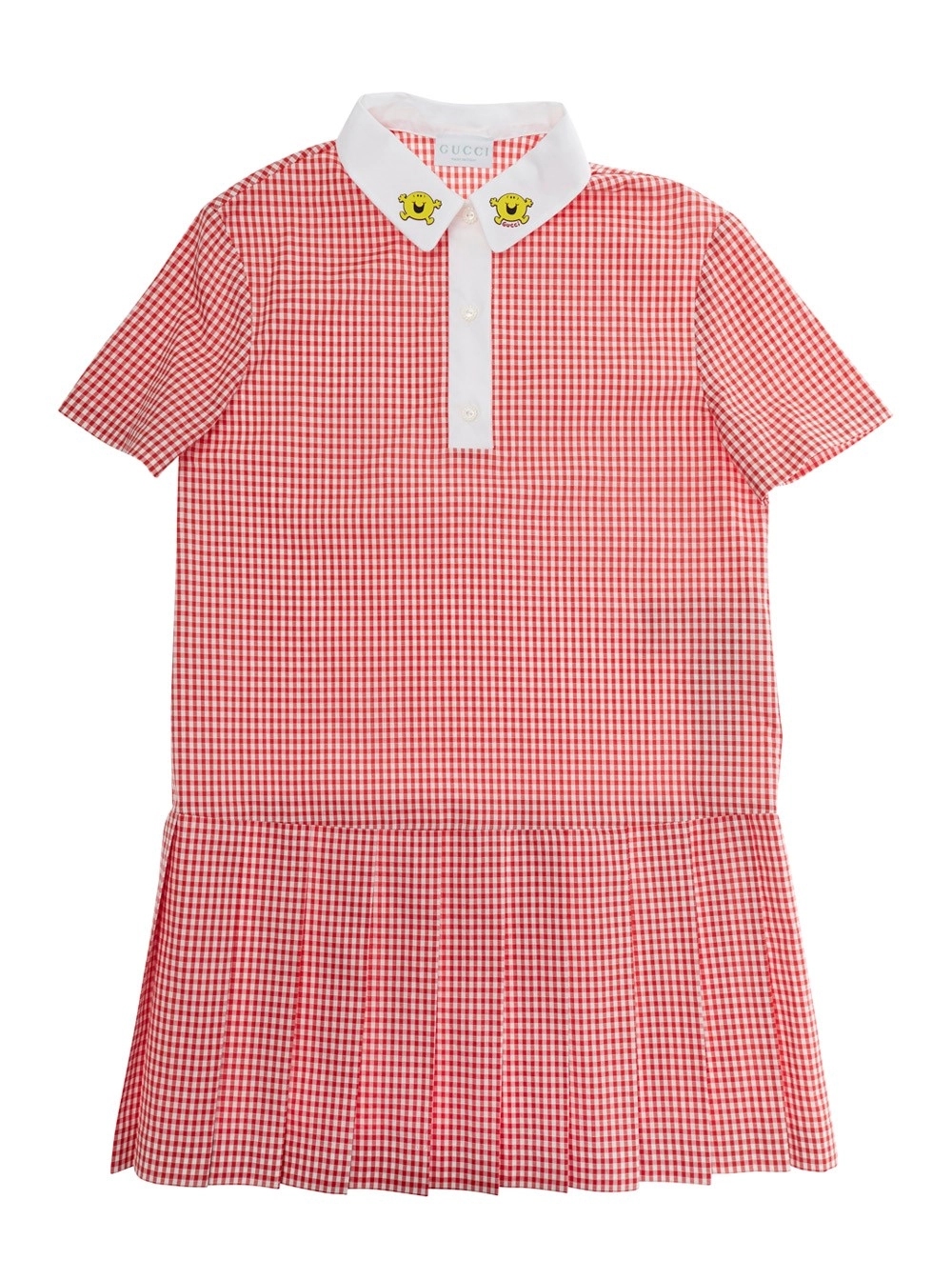 Gucci kids Abito Woven Dress-Skirt Rosso con Dettagli Eleganti in Cotone Donna