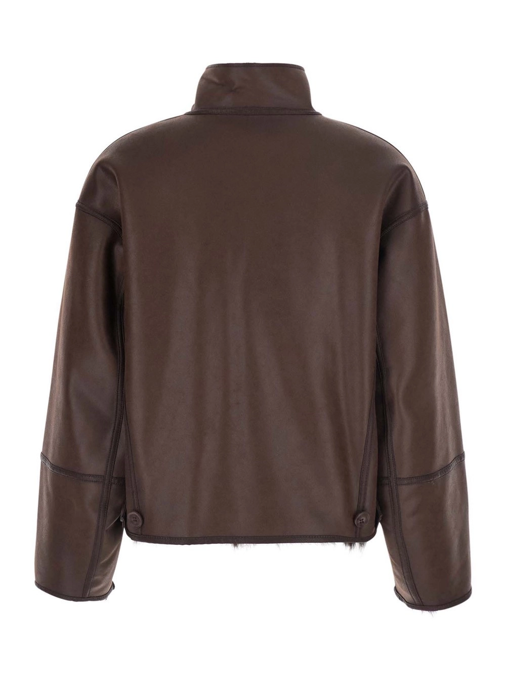 Urbancode Giubbotto pelliccia con design reversibile in eco-pelliccia marrone donna, view 2