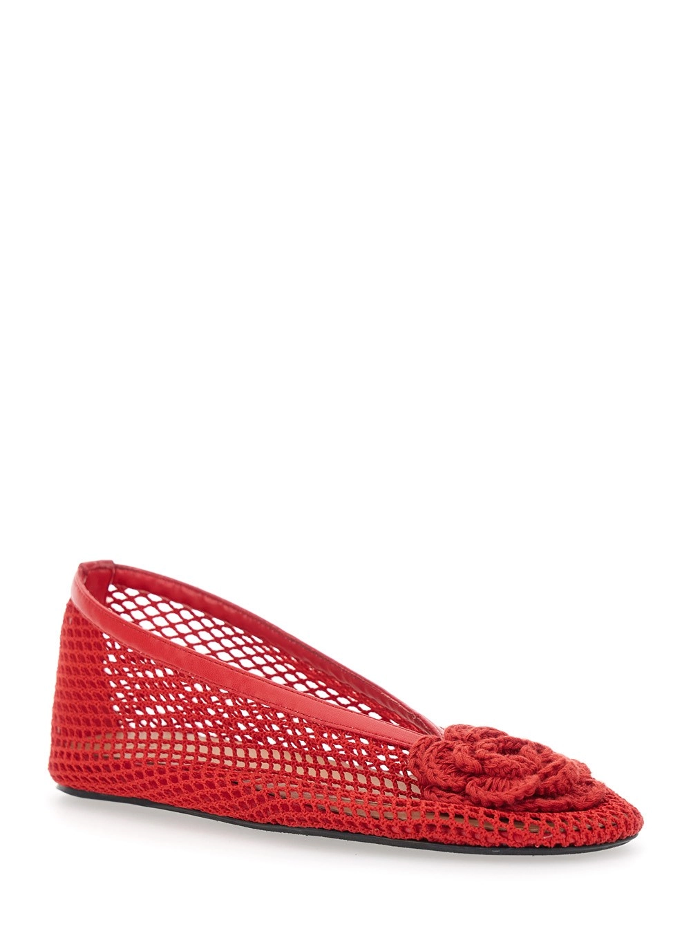 Ganni Ballerina 'Jenny' con Design a Rete in tessuto Rossa Donna, view 2