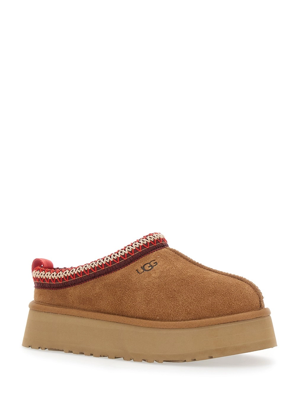 UGG Mules 'Tasman' con Orlo a Treccia in Camoscio Marroni Donna, view 2