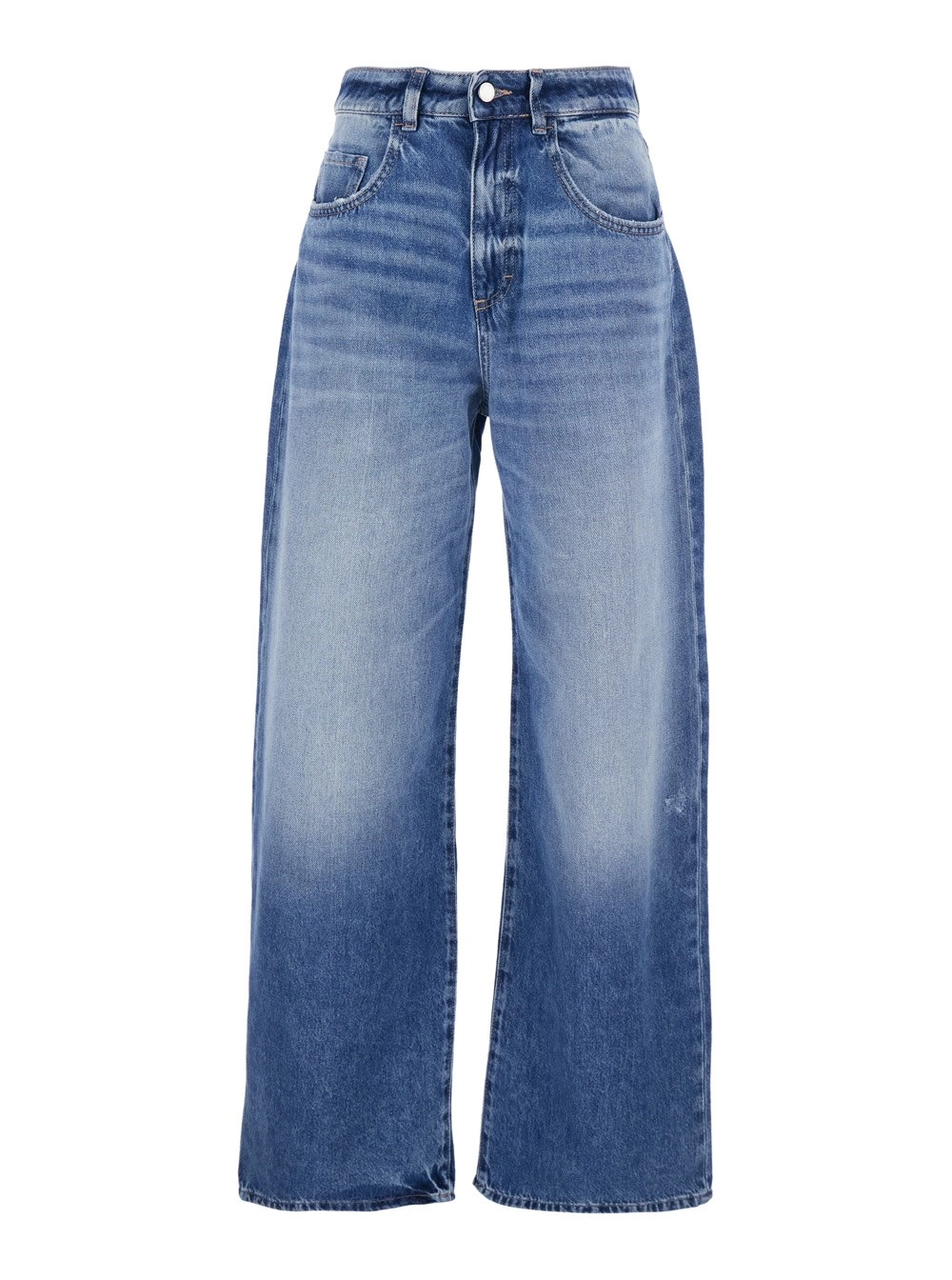 Icon denim Jeans a cinque tasche con patch logo sul retro in denim blu donna
