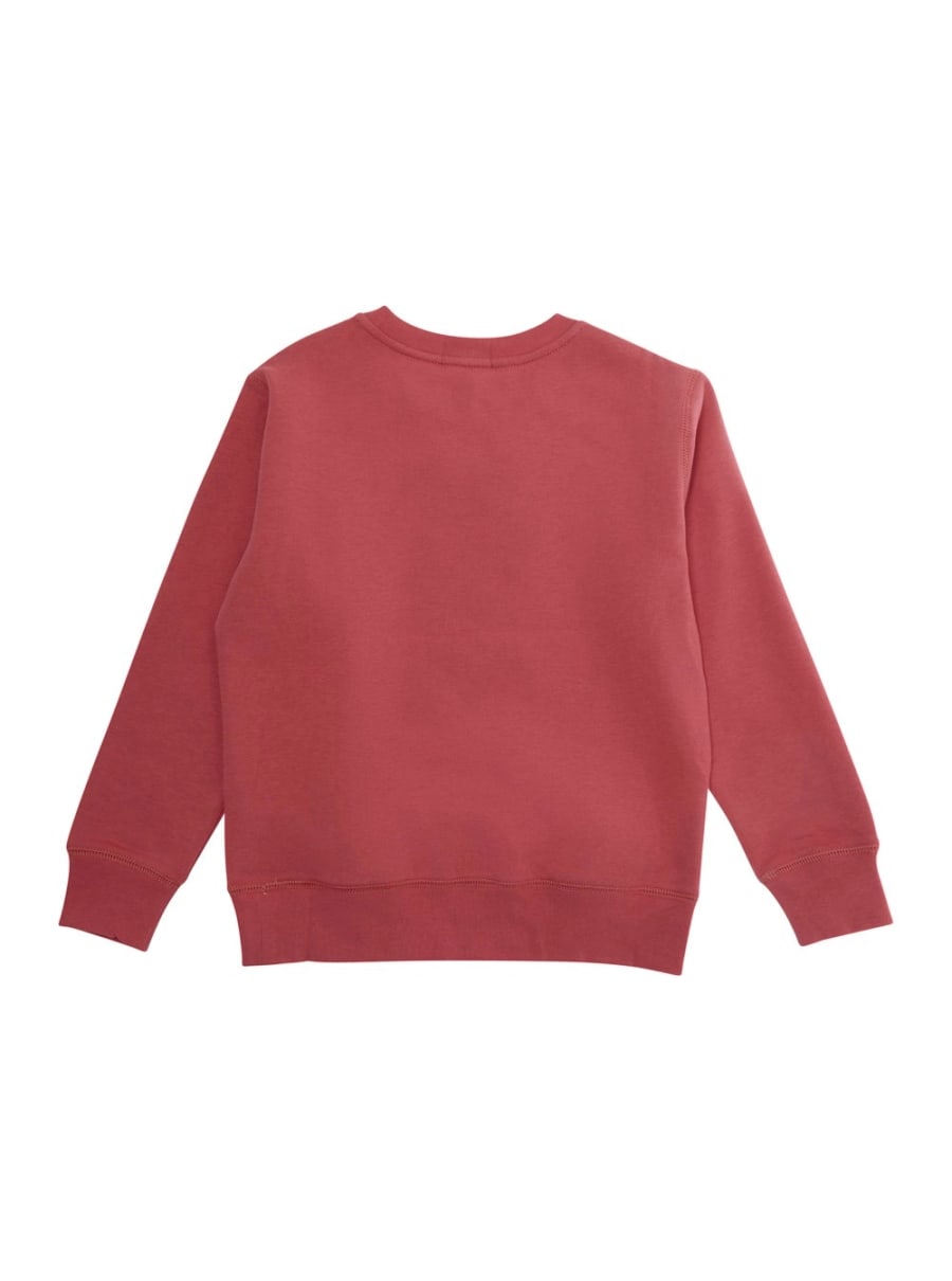 Polo ralph lauren kids Felpa con scollo rotondo e logo sul fronte in cotone rossa bambino, view 2