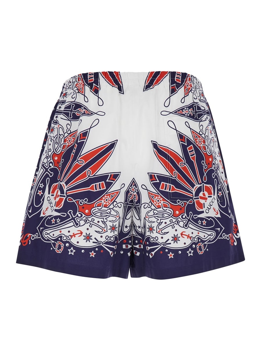 Gucci Shorts con Stampa Bandana Gucci in Cotone Blu Uomo, view 2