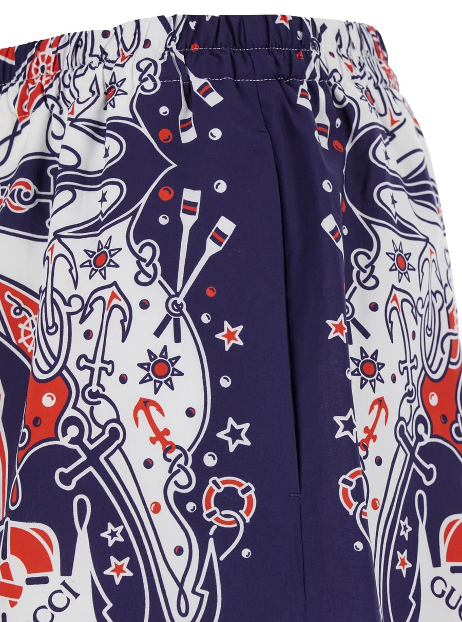 Gucci Shorts con Stampa Bandana Gucci in Cotone Blu Uomo, view 3