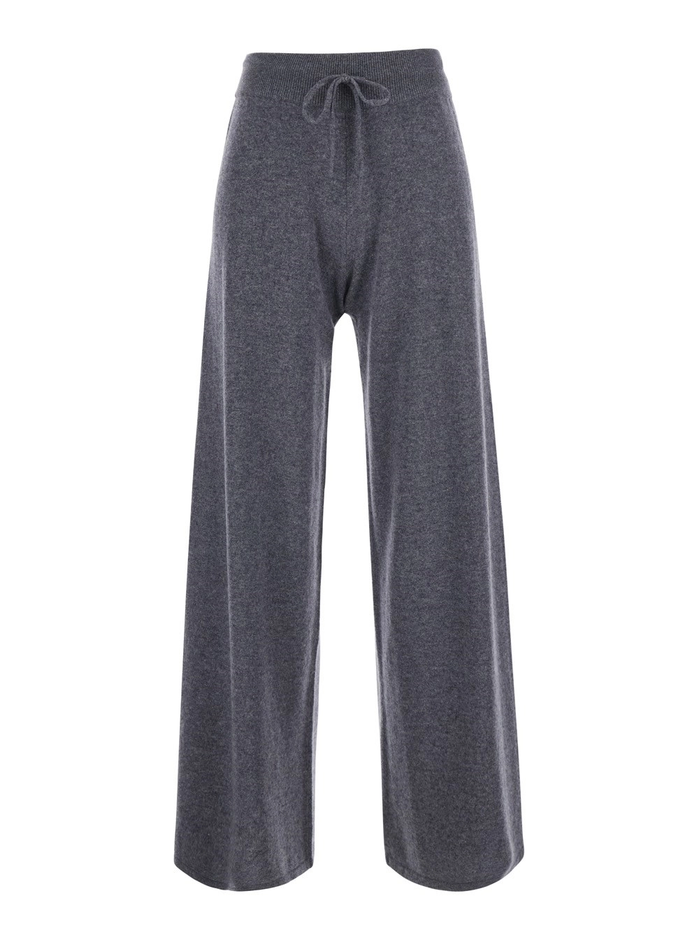 Lisa yang Pantalone 'Sofi' con vita elasticizzata e gamba ampia in cashmere grigi donna