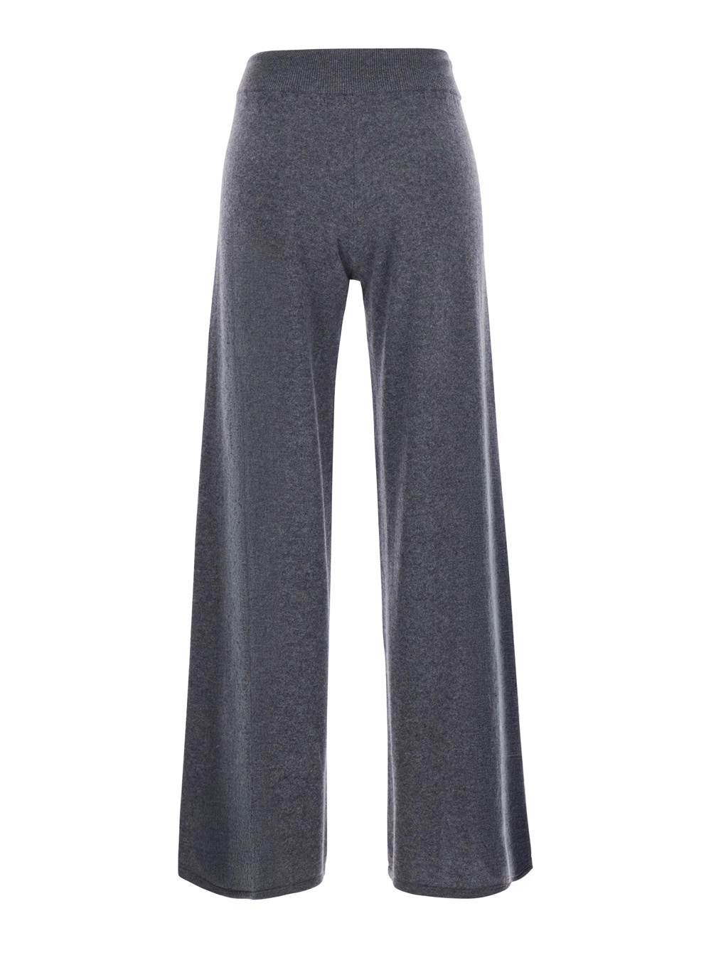 Lisa yang Pantalone 'Sofi' con vita elasticizzata e gamba ampia in cashmere grigi donna, view 2