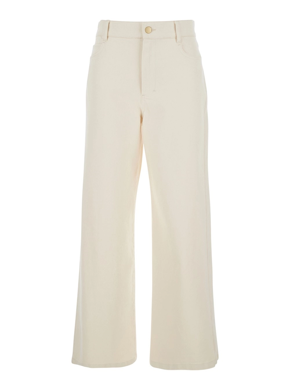 'S Max Mara Jeans 'Zarina' con Passanti per Cintura e Patch Logo sul Retro in Denim Bianco Donna