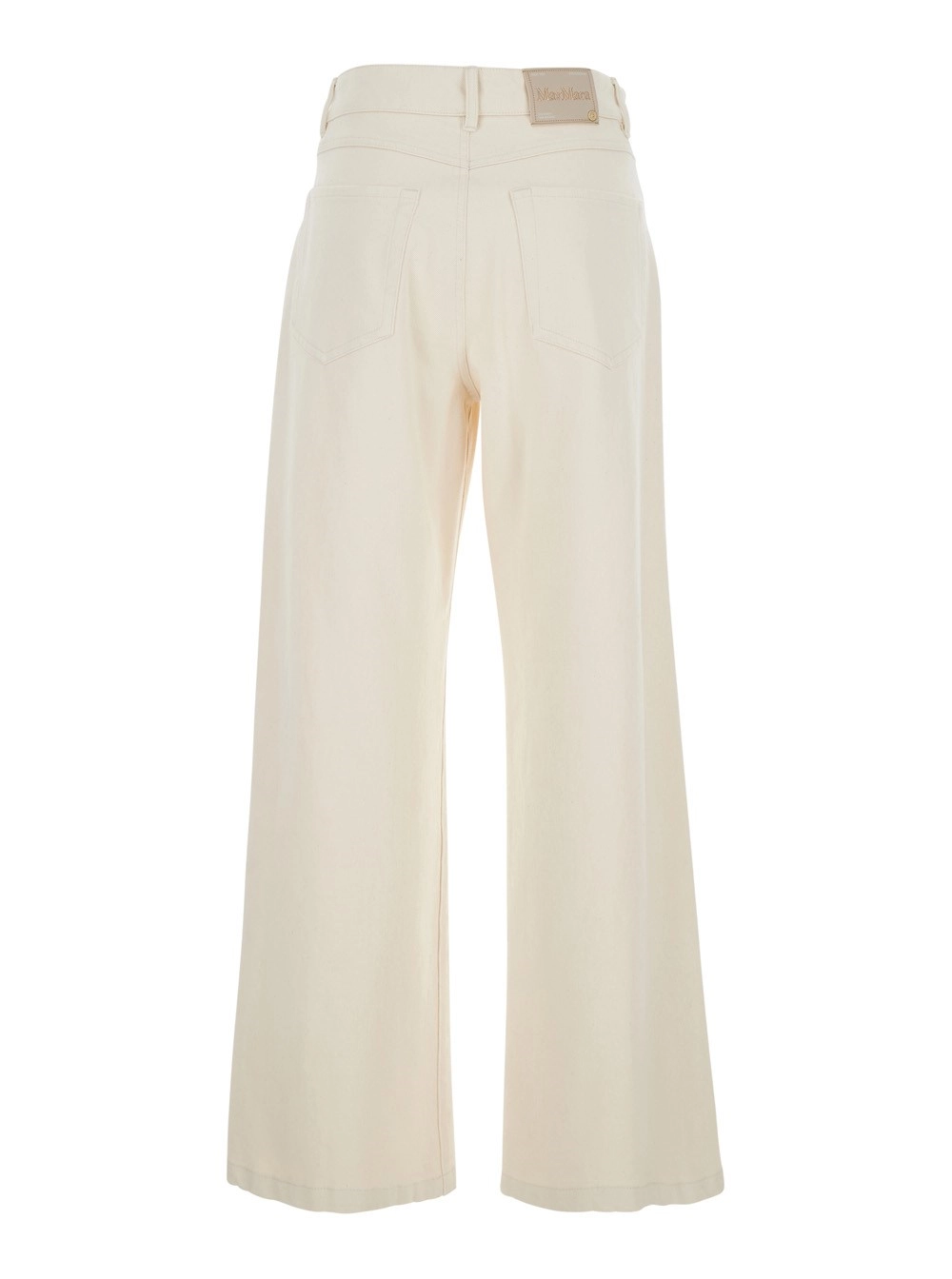 'S Max Mara Jeans 'Zarina' con Passanti per Cintura e Patch Logo sul Retro in Denim Bianco Donna, view 2