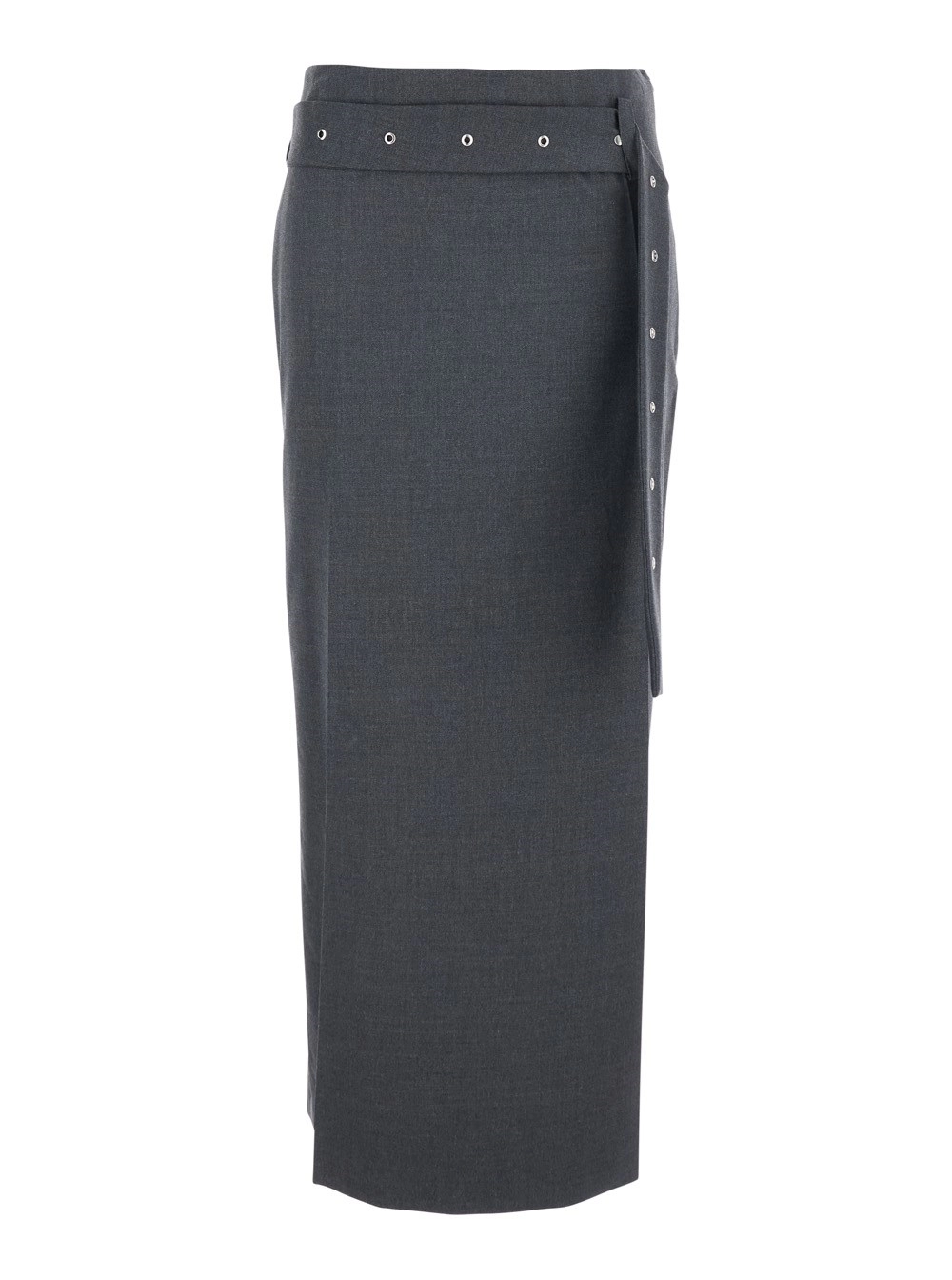 Low classic Gonna con Cintura in Vita in Tessuto Grigia Donna
