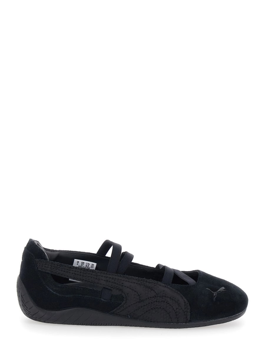 Puma Ballerine 'Speedcat' con Stampa Effetto Pelle di Serpente e Chiusura con Fibbia in Pelle e Tessuto Nere Unisex