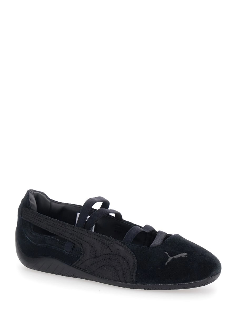 Puma Ballerine 'Speedcat' con Stampa Effetto Pelle di Serpente e Chiusura con Fibbia in Pelle e Tessuto Nere Unisex, view 2