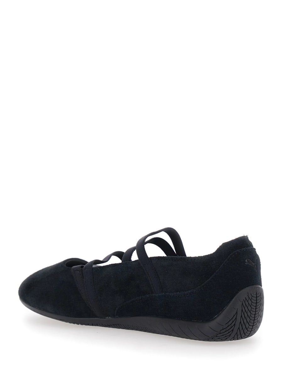 Puma Ballerine 'Speedcat' con Stampa Effetto Pelle di Serpente e Chiusura con Fibbia in Pelle e Tessuto Nere Unisex, view 3