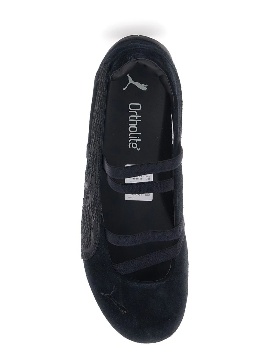 Puma Ballerine 'Speedcat' con Stampa Effetto Pelle di Serpente e Chiusura con Fibbia in Pelle e Tessuto Nere Unisex, view 4