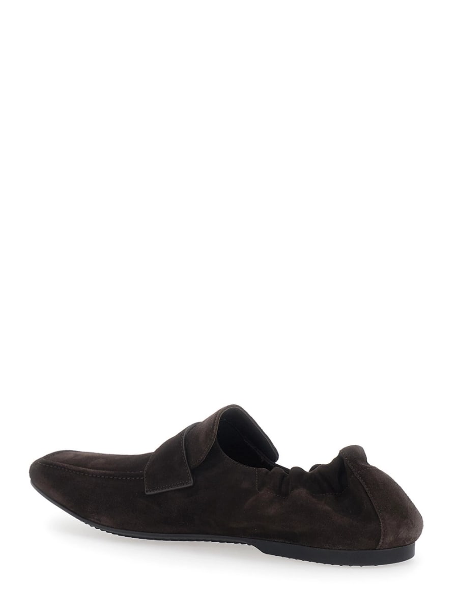 Balenciaga Mocassini 'PALERMO' con Punta Arrotondata in Pelle Marroni Uomo, view 3