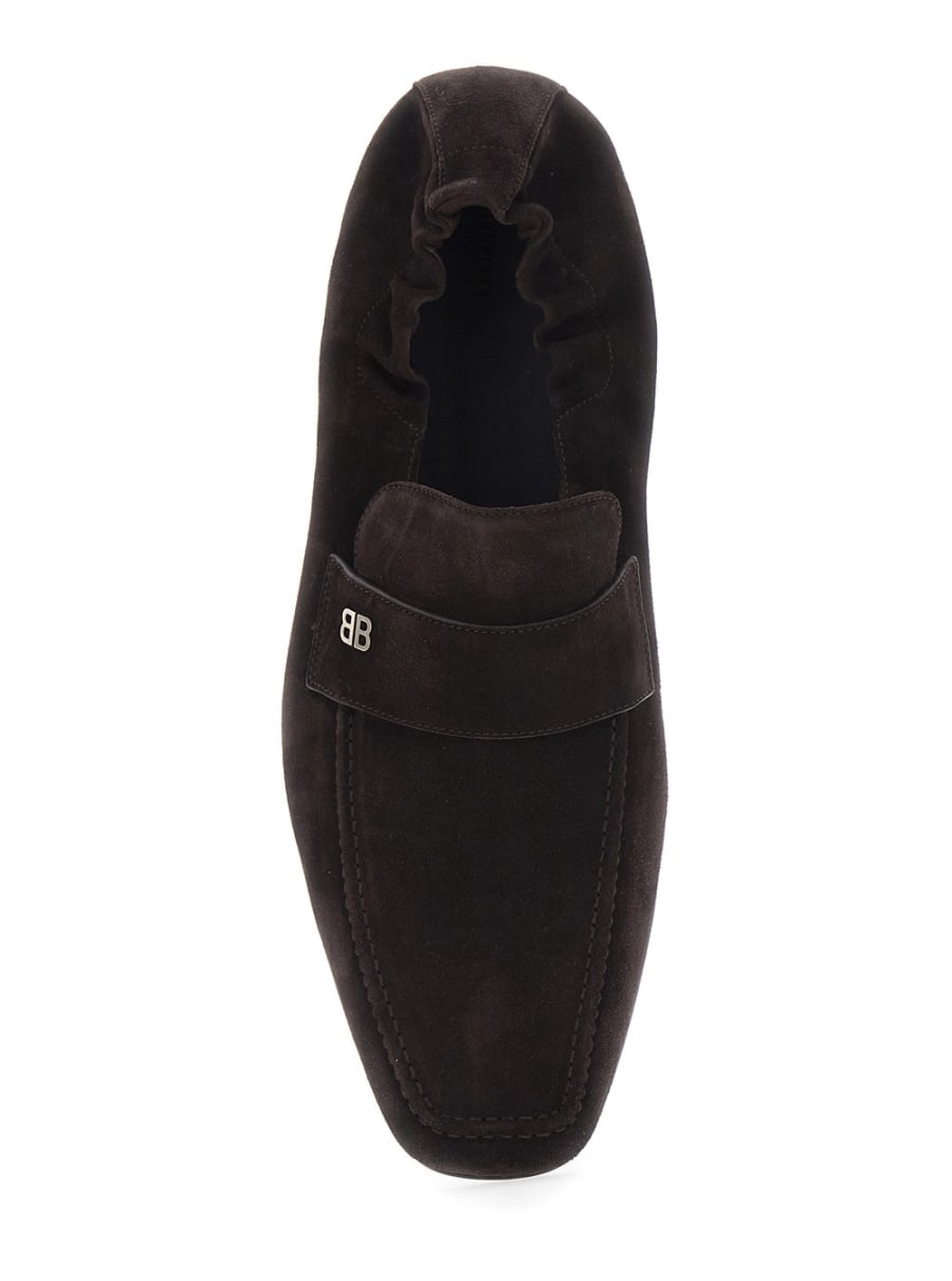 Balenciaga Mocassini 'PALERMO' con Punta Arrotondata in Pelle Marroni Uomo, view 4