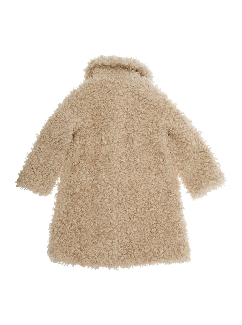Monnalisa kids Cappotto con colletto classico e chiusura nascosta sul fronte in ecopelliccia beige bambina, view 2
