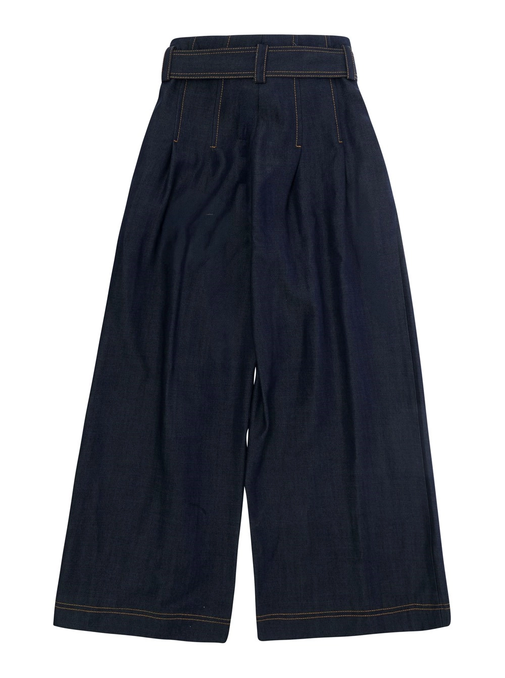 Monnalisa kids Pantaloni con Gamba Ampia e Cintura sul Fronte in Denim Grigi Bambina, view 2