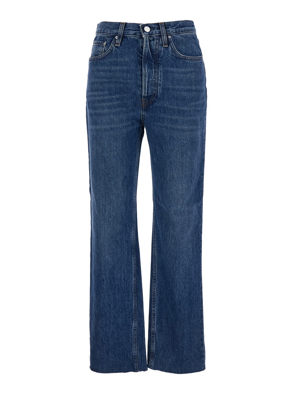 Toteme Jeans 'Classic Cut' con Patch Logo in Denim Blu Donna