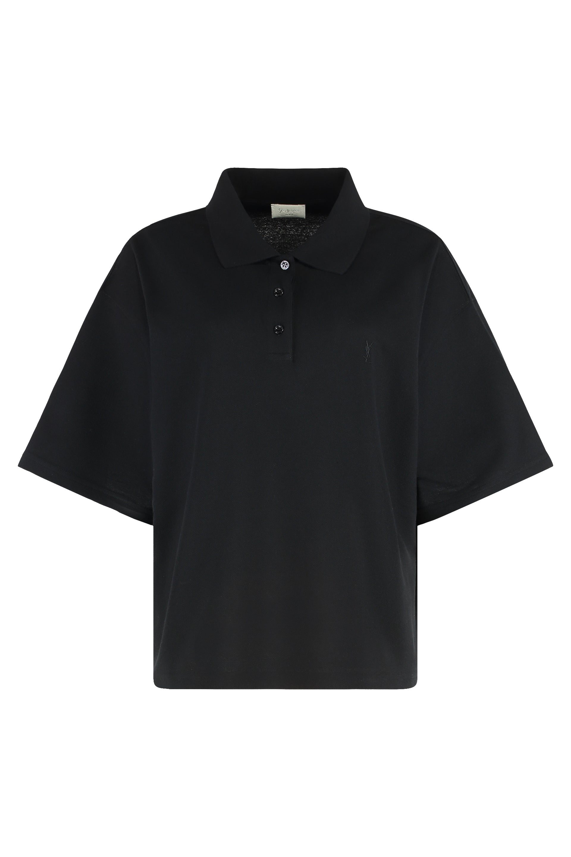 Saint Laurent Polo in piquet di misto cotone