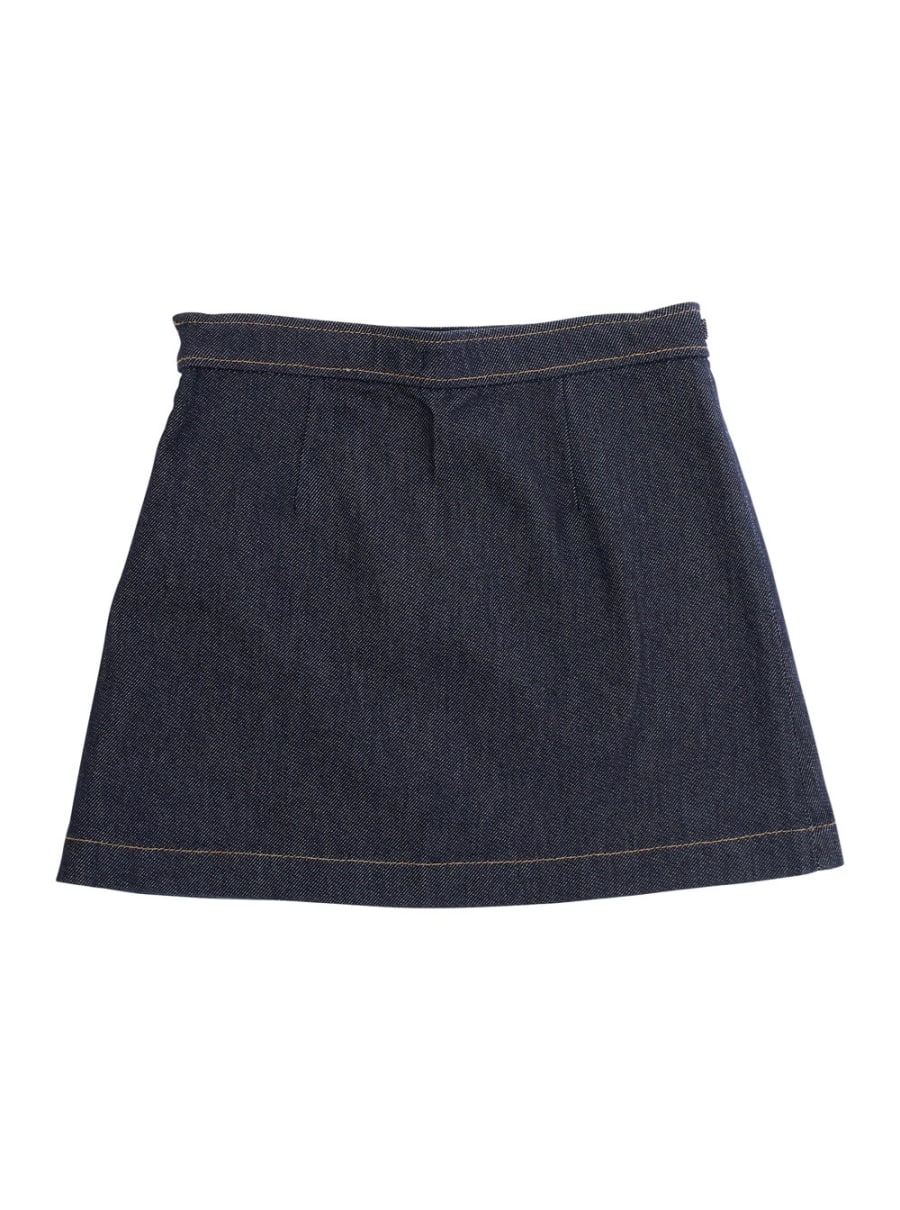 Gucci kids Gonna con Morsetto sul Fronte e Chiusura con Zip Nascosta sul Lato in Denim Bambina, view 2